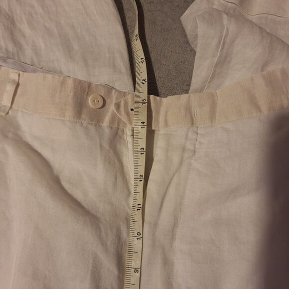 STEVE HARVEY 100% Linen Pants Mens 52/34 (50/30 Actual) White Pleated - Picture 8 of 14